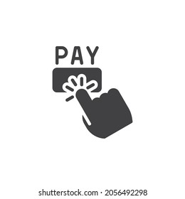 Icono de vector de publicidad de pago por clic. signo plano relleno para concepto móvil y diseño web. Icono de glifo de pago por clic. Símbolo, ilustración del logotipo. Gráficos vectoriales