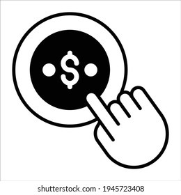 	
pay per click black filled icon modern illustration