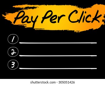 Pay Per Click Blank List, vector concept background