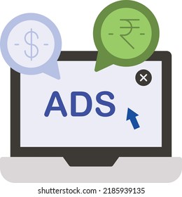 Pay Per Click Campaigns vector icon design, Digital Marketing symbol, Search Engine Optimization Sign, SEO and SMM stock illustration, Paid Ads Concept