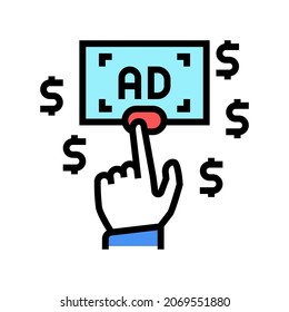 pay per click color icon vector. pay per click sign. isolated symbol illustration