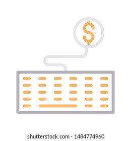 pay per click colour line vector icon