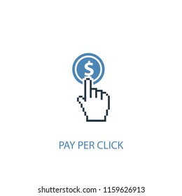 Pay per click concept 2 colored icon. Simple blue element illustration. Pay per click concept symbol design from Digital marketing set. Can be used for web and mobile UI/UX