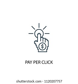 pay per click concept line icon. Simple element illustration. pay per click concept outline symbol design from online business set. Can be used for web and mobile UI/UX