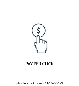 Pay per click concept line icon. Simple element illustration. Pay per click concept outline symbol design from Digital marketing set. Can be used for web and mobile UI/UX