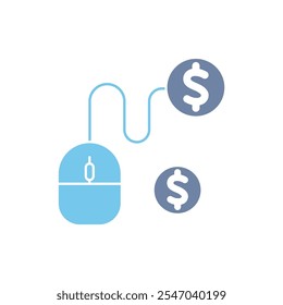 Icono de línea de concepto de pago por Hacer clic. Ilustración de elemento simple. pago por concepto de diseño de símbolo de contorno de Hacer clic.