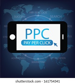 Pay per click concept. PPC. vector Illustration.