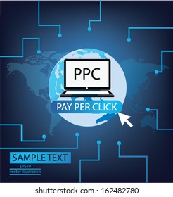 Pay per click concept. PPC. vector Illustration.