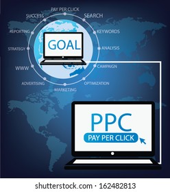 Pay per click concept. PPC. vector Illustration.