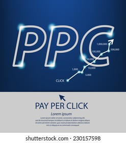 Pay per click concept. PPC. vector Illustration.