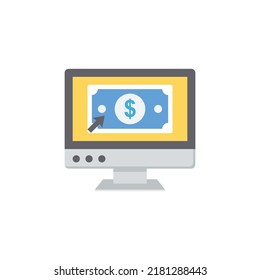 Pay per click copy icon flat style design. Pay per click copy icon vector illustration. isolated on white background.