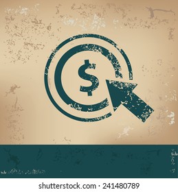 Pay per click design on old paper,grunge vector