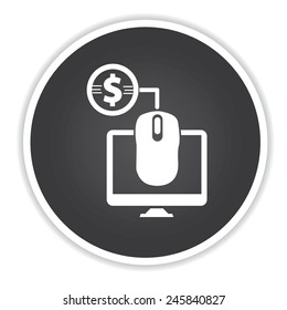 Pay per click design on black button background,clean vector