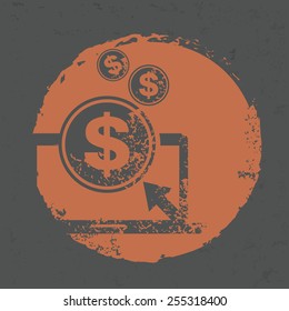 Pay per click design on grunge background, grunge vector