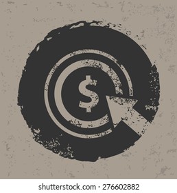 Pay per click design on grunge background, grunge vector