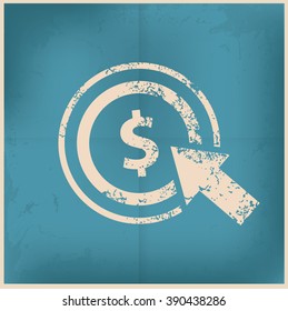 
Pay per click design on old paper background,vector