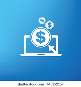 Pay per click design on blue background,vector  