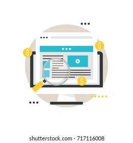 Pay Per Click, Digital Ads, Online Advertisement, Advertising Optimization, Internet Marketing  Flat Vector Illustration Design For Mobile And Web Graphics 