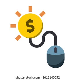 Pay per click flat color vector icon