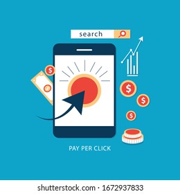 Vektorillustration für Pay-per-Click-Design