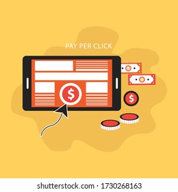 pay per click flat design concept