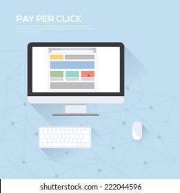 Pay Per Click flaches Design. Vektorgrafik