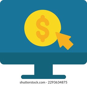 icono plano de pago por clic, vector de publicidad, símbolo ppc 