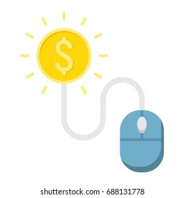 Pay per click flat icon, seo and development, mouse sign vector graphics, a colorful solid pattern on a white background, eps 10.