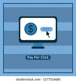 Pay Per Click flat style vector banner. Internet advertising, online marketing concept