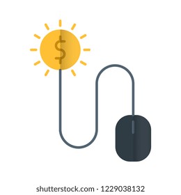 Pay per click flat vector icon.