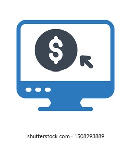 pay per click glyph colour vector icon