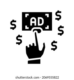 pay per click glyph icon vector. pay per click sign. isolated contour symbol black illustration