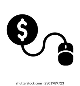 Diseño de iconos glifos de pago por clic