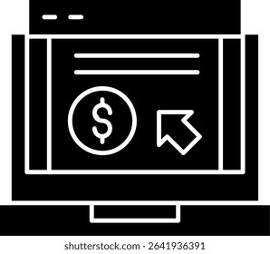 Pay Per Click Glyph Vector Icon Design