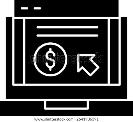 Pay Per Click Glyph Vector Icon Design