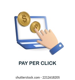 Pay Per Click icon. 3d illustration from online store collection. Creative Pay Per Click 3d icon for web design, templates, infographics and more
