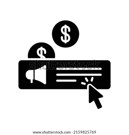 Pay per Click icon in bold style great for internet marketing projects