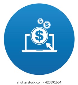 Pay per click icon design on blue background,vector