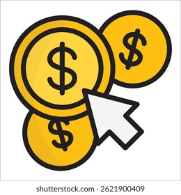 Elemento De Icono De Pago Por Hacer clic Para Diseño
