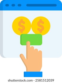 Pay Per Click Icon Flat Vector Illustration