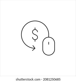 vector de diseño gráfico de línea de icono de pago por clic