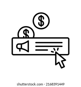 Pay per click icon with line style