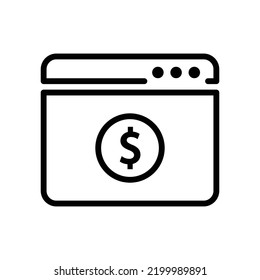 Pay per click icon, Line Vector graphics