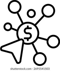 Pay Per Click Icon Line Vector Illustration