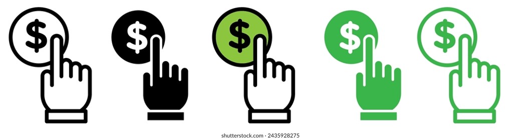 Pay per click icon logo set vector