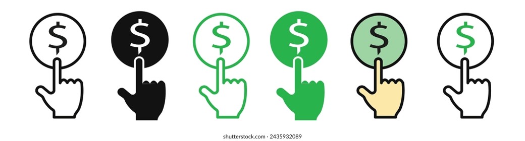 Pagar por clic icono marca en estilo relleno