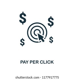 Pay Per Click icon. Monochrome style design from e-commerce collection. UI. Pixel perfect simple pictogram pay per click icon. Web design, apps, software, print usage.