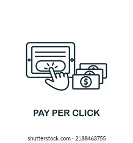 Pay Per Click icon. Monochrome simple Digital Marketing icon for templates, web design and infographics