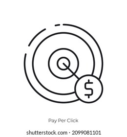 Pay Per Click icon. Outline style icon design isolated on white background