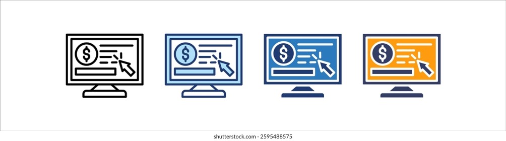 Pay Per Click Icon Set Multiple Style Collection